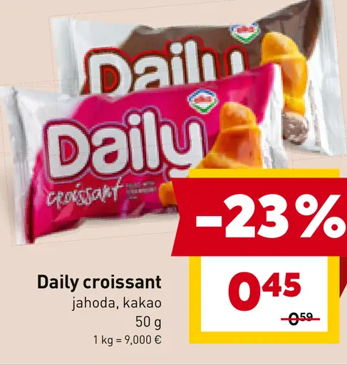 Daily croissant jahoda, kakao