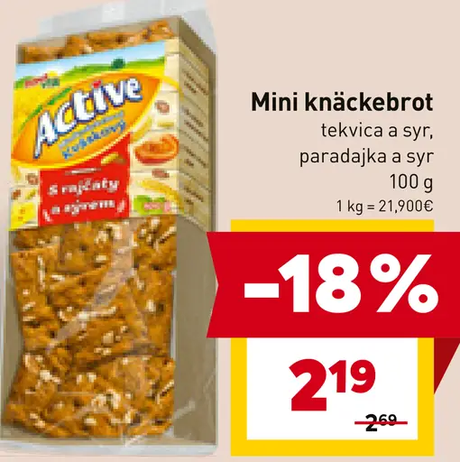 Mini knäckebrot tekvica a syr, paradajka a syr
