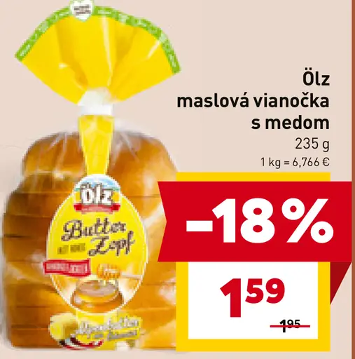 Maslová vianočka s medom