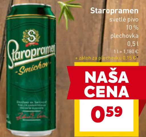 Staropramen Nealko pivo nealkoholické svetlé plechovka
