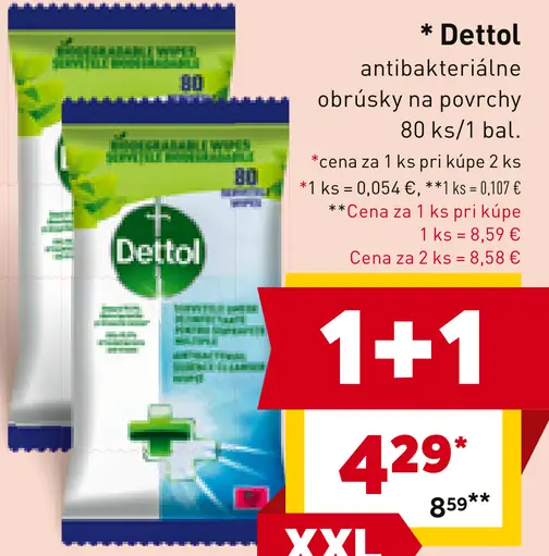 Dettol Antibakteriálne obrúsky na povrchy