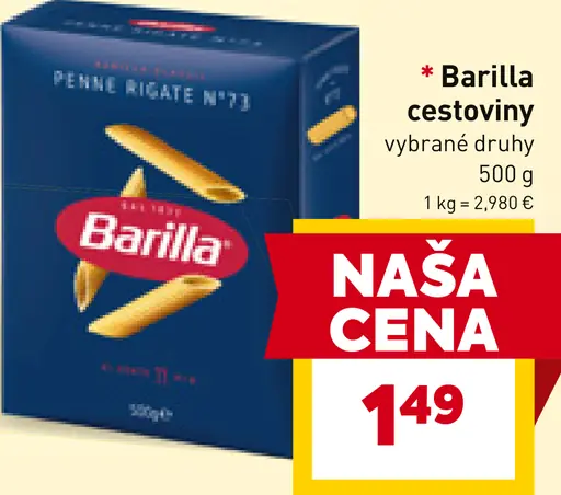 Barilla cestoviny penne rigate