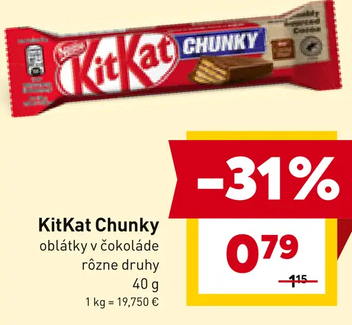 KitKat Chunky oblátky v čokoláde rôzne druhy