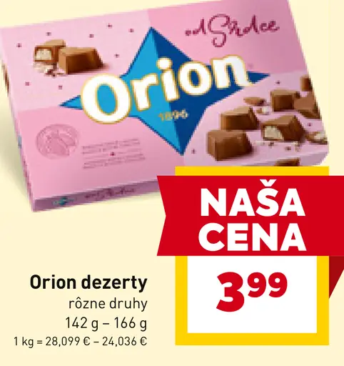 Orion dezerty rôzne druhy