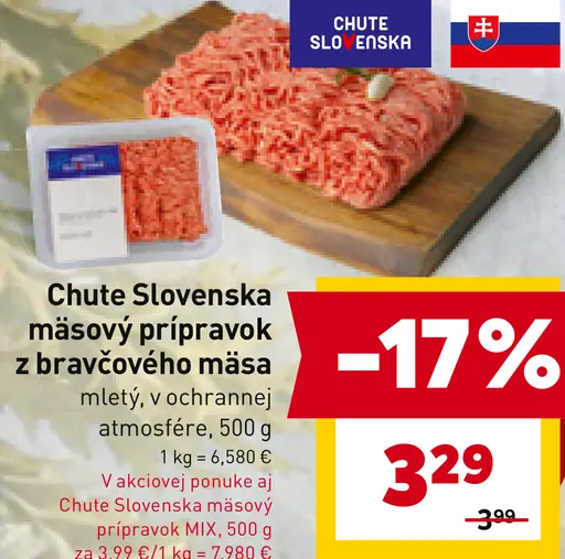 Chute Slovenska mäsový prípravok z bravčového mäsa mletý