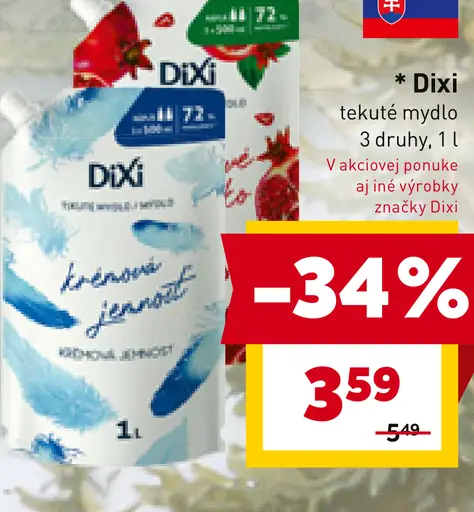 Dixi Krémová jemnosť tekuté mydlo