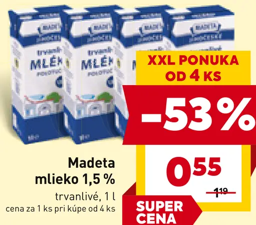 Madeta mlieko 1,5%