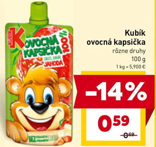 Kubík ovocná kapsička rôzne druhy