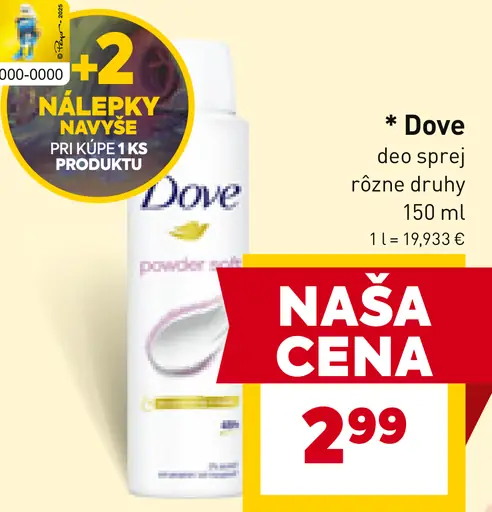 Dove deo sprej rôzne druhy