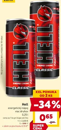 Hell Classic energetický nápoj