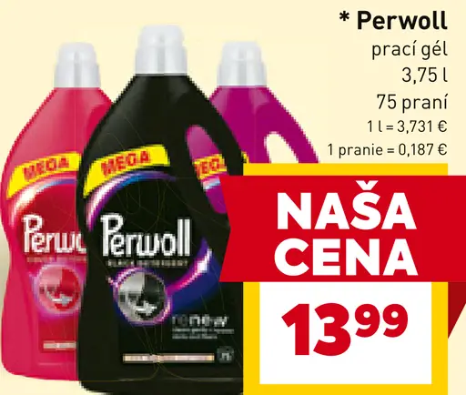 Perwoll prací gél rôzne druhy