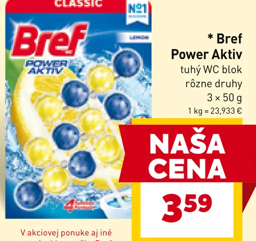 Bref Power Aktiv tuhý WC blok rôzne druhy