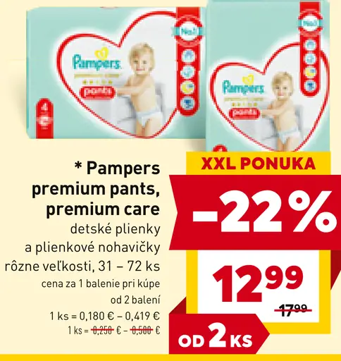 Pampers premium pants, premium care detské plienky a plienkové nohavičky