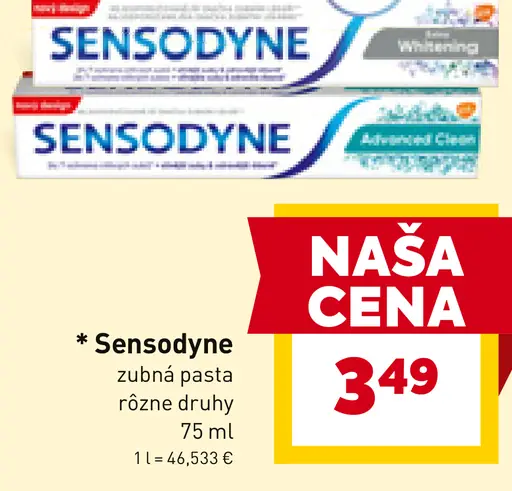 Sensodyne zubná pasta rôzne druhy