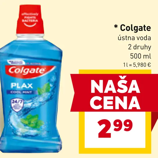 Colgate ústna voda 2 druhy