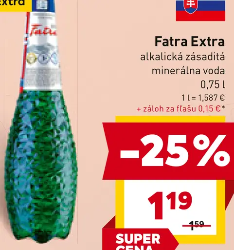 Fatra Extra alkalická zásaditá minerálna voda