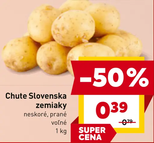 Chute Slovenska zemiaky neskoré prané voľné