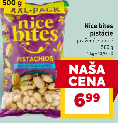 Nice bites pistácie pražené, solené