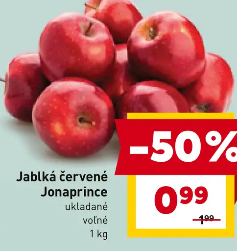Jablká červené Jonaprince ukladané