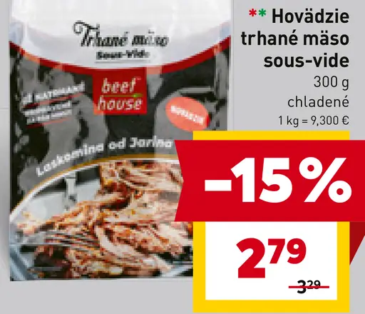 Hovädzie trhané mäso sous-vide