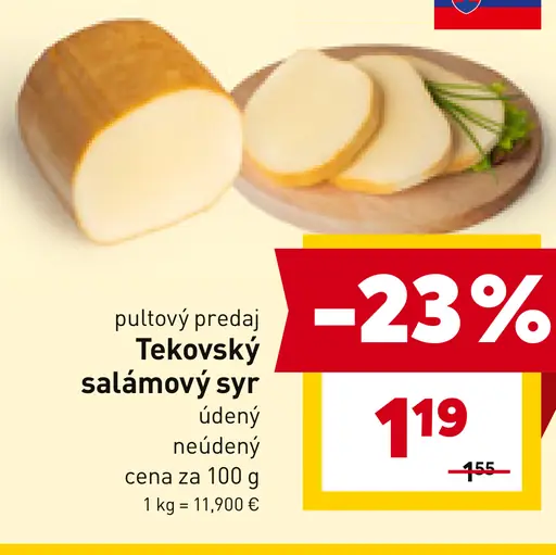 Tekovský salámový syr údený