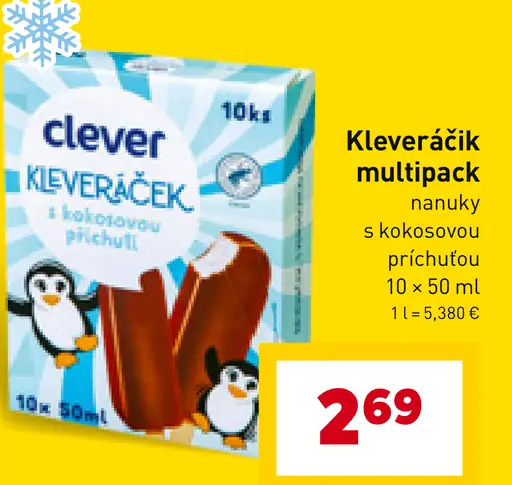 Kleveráčik multipack nanuky s kokosovou príchuťou