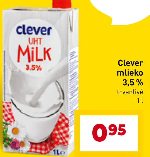 Clever mlieko 3,5 % trvanlivé