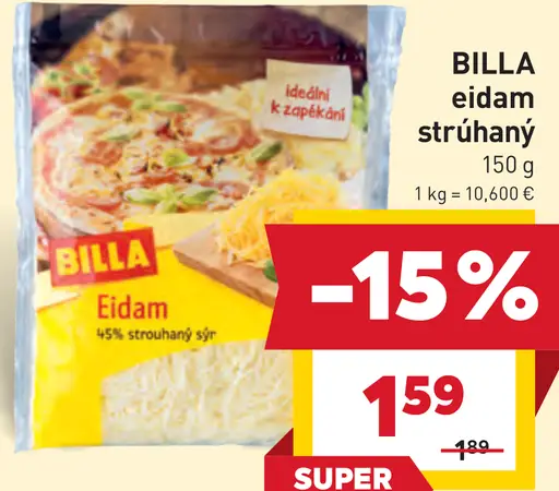 Billa eidam strúhaný syr