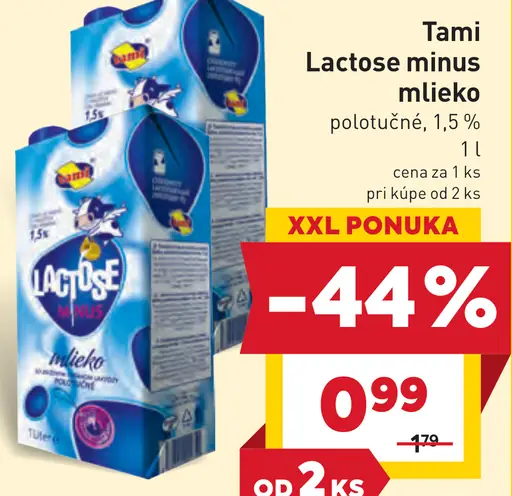 Tami Lactose minus mlieko polotučné 1,5 %