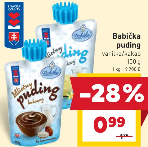Babička puding vanilka/kakao