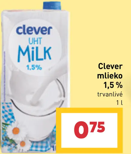 Clever mlieko 1,5%