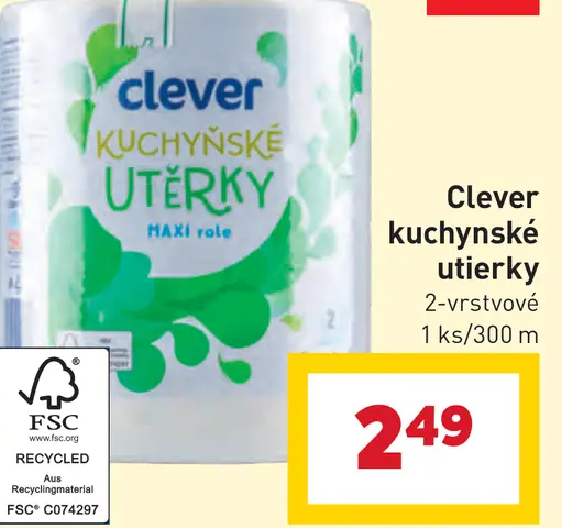 Clever kuchynské utierky maxi role 2-vrstvové