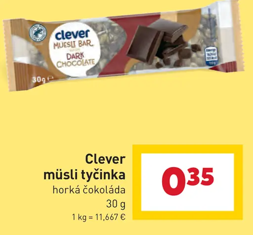 Clever müsli tyčinka horká čokoláda