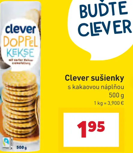 Clever sušienky s kakaovou náplňou