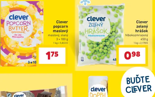 Clever popcorn maslový maslový, slaný