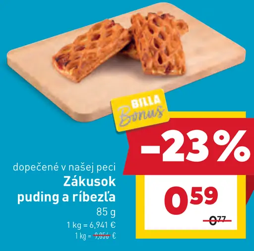 Zákusok puding a ríbezľa