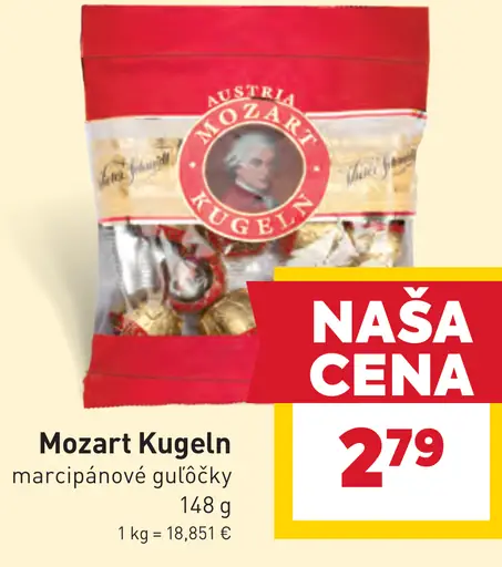 Mozart Kugeln marcipánové guľôčky