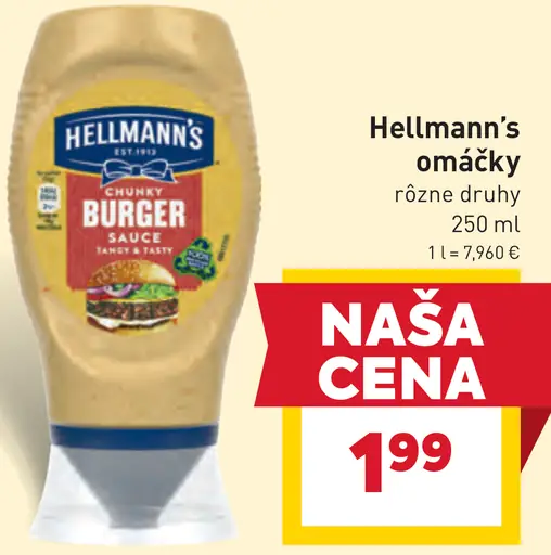 Hellmann’s omáčky rôzne druhy