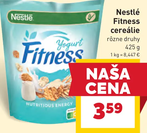 Nestlé Fitness cereálie rôzne druhy