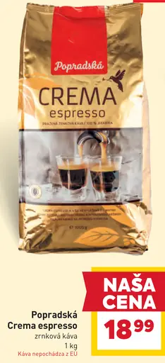 Popradská Crema Espresso zrnková káva