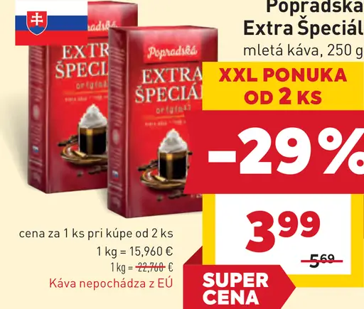 Popradská Extra špeciál originál mletá káva