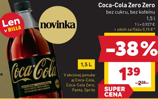 Coca-Cola Zero Zero bez cukru, bez kofeínu