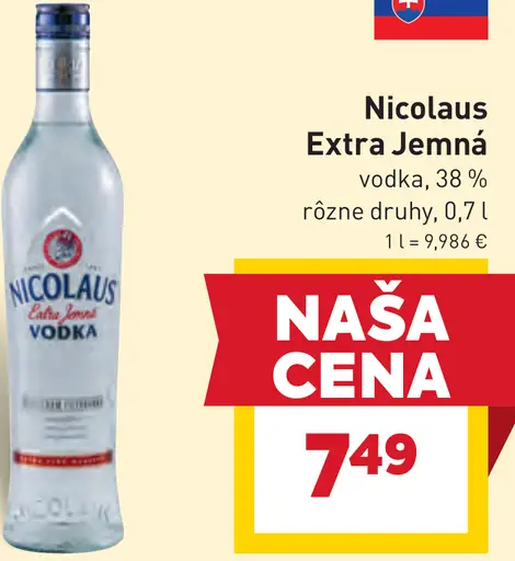 Nicolaus Extra jemná vodka 38%