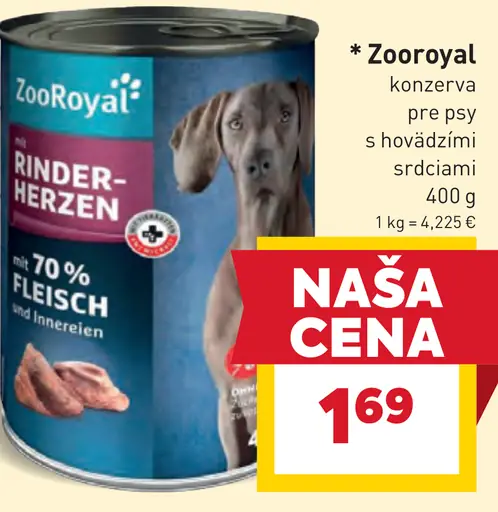 Zooroyal konzerva pre psy s hovädzími srdciami