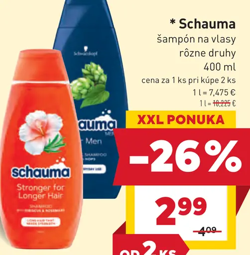 Schauma šampón na vlasy rôzne druhy