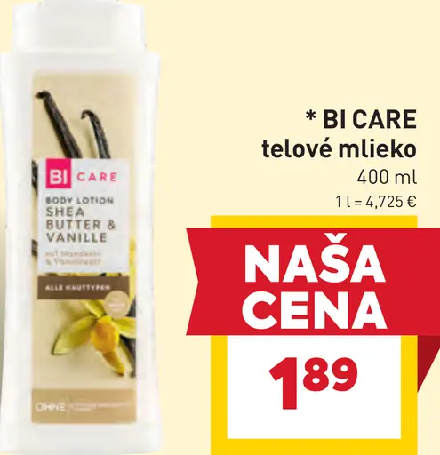 BI CARE telové mlieko