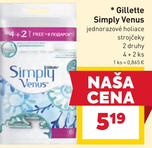 Gillette Simply Venus jednorazové holiace strojčeky 2 druhy