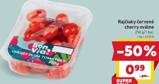 Bon Via rajčiaky červené cherry oválne