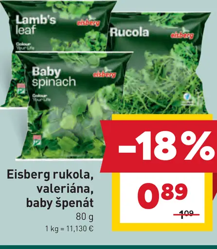 Eisberg rukola, valeriána, baby špenát