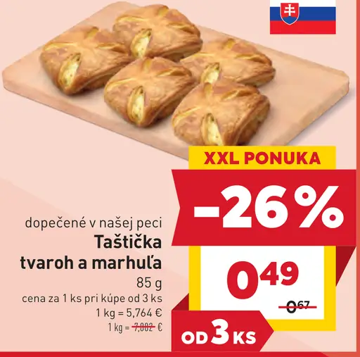 Taštička tvaroh a marhuľa